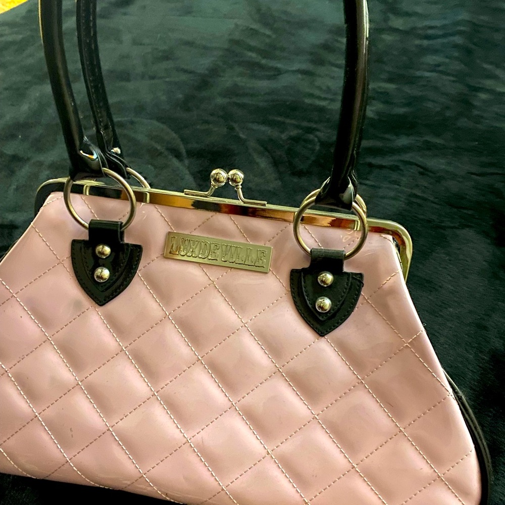 Lux de ville purse  baby pink and black